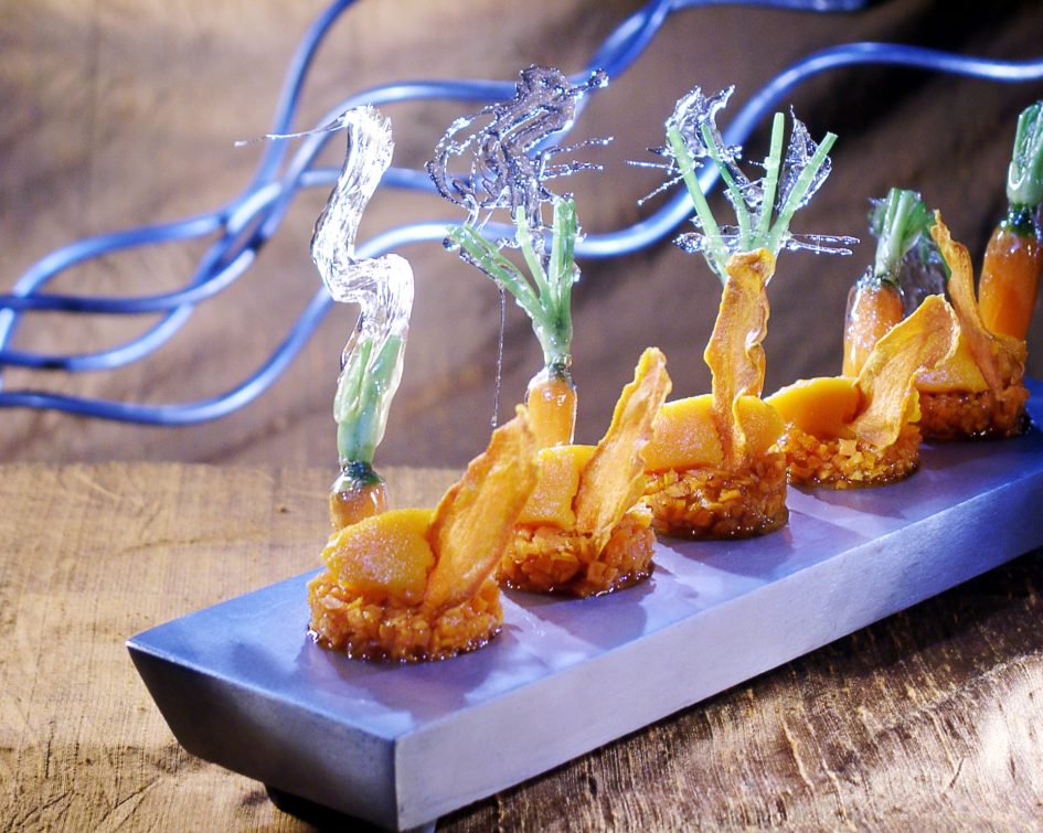 Carrot tarts at Bastide de Tourtour