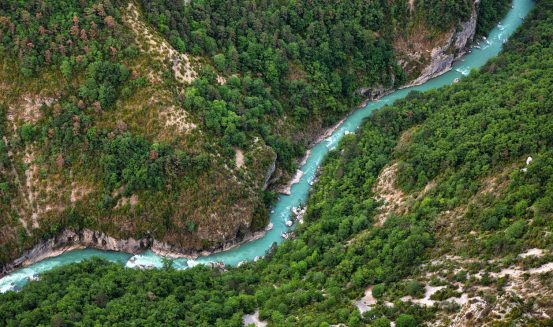 aerial view of the verdon gorges near the bastide de tourtour, spa hotel in the var department